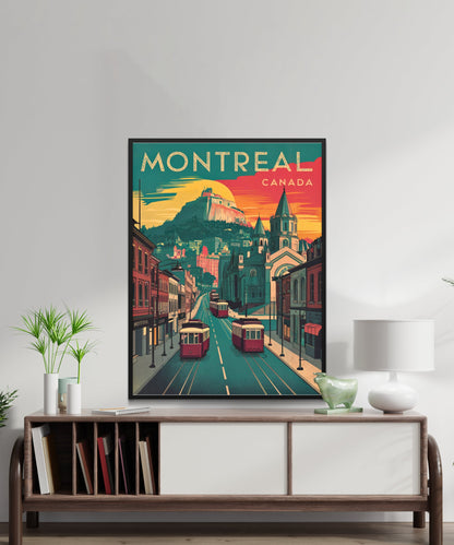 Montreal Vintage Travel Poster - Heart of Québec