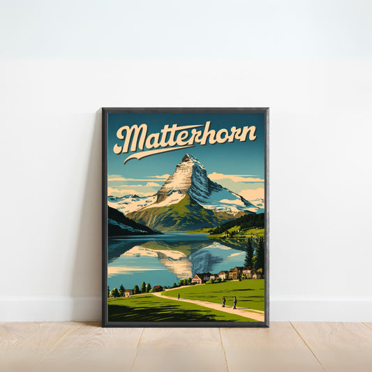 Matterhorn Vintage Travel Poster -Alpine Serenity