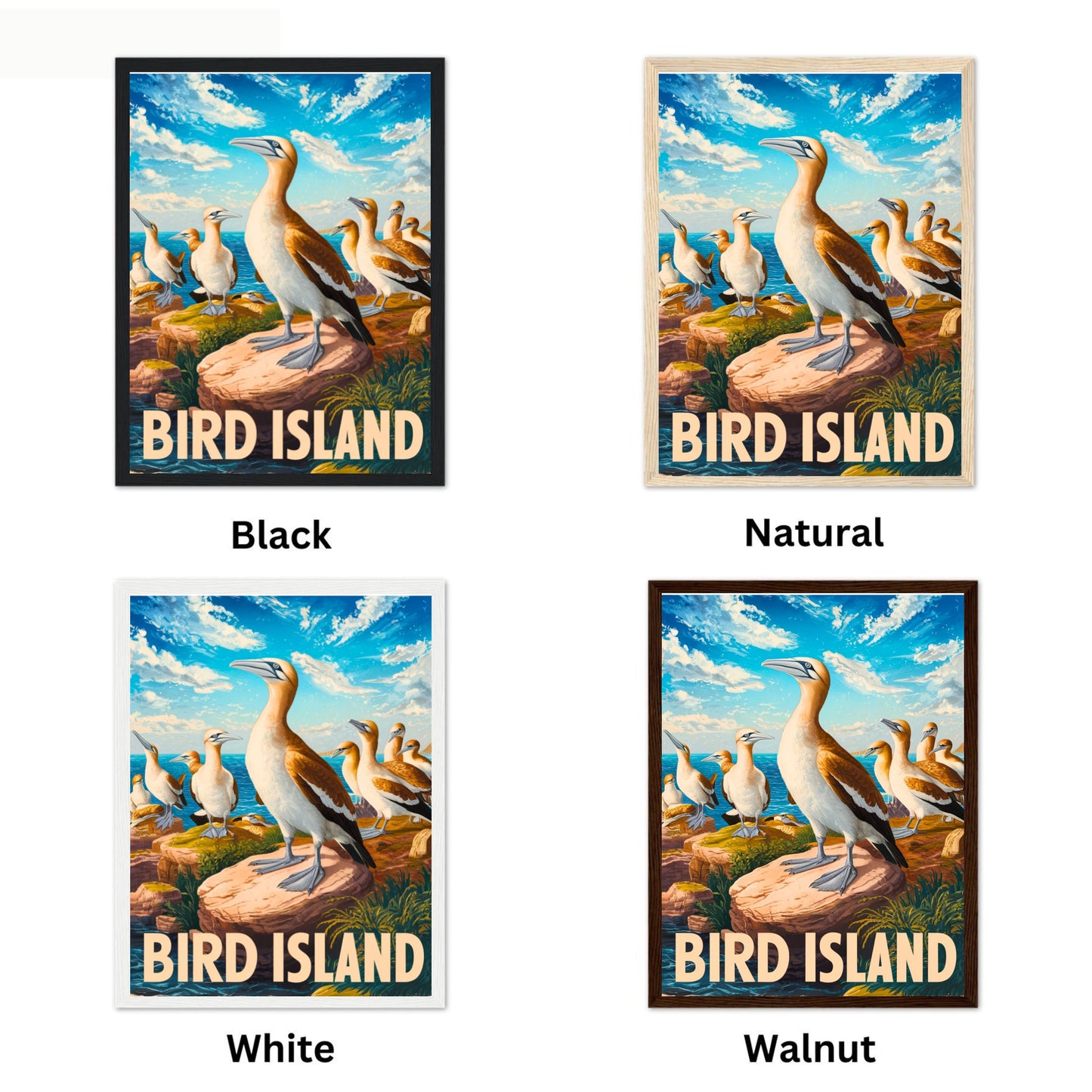 Bird Island Vintage Travel Poster - Aviary Haven