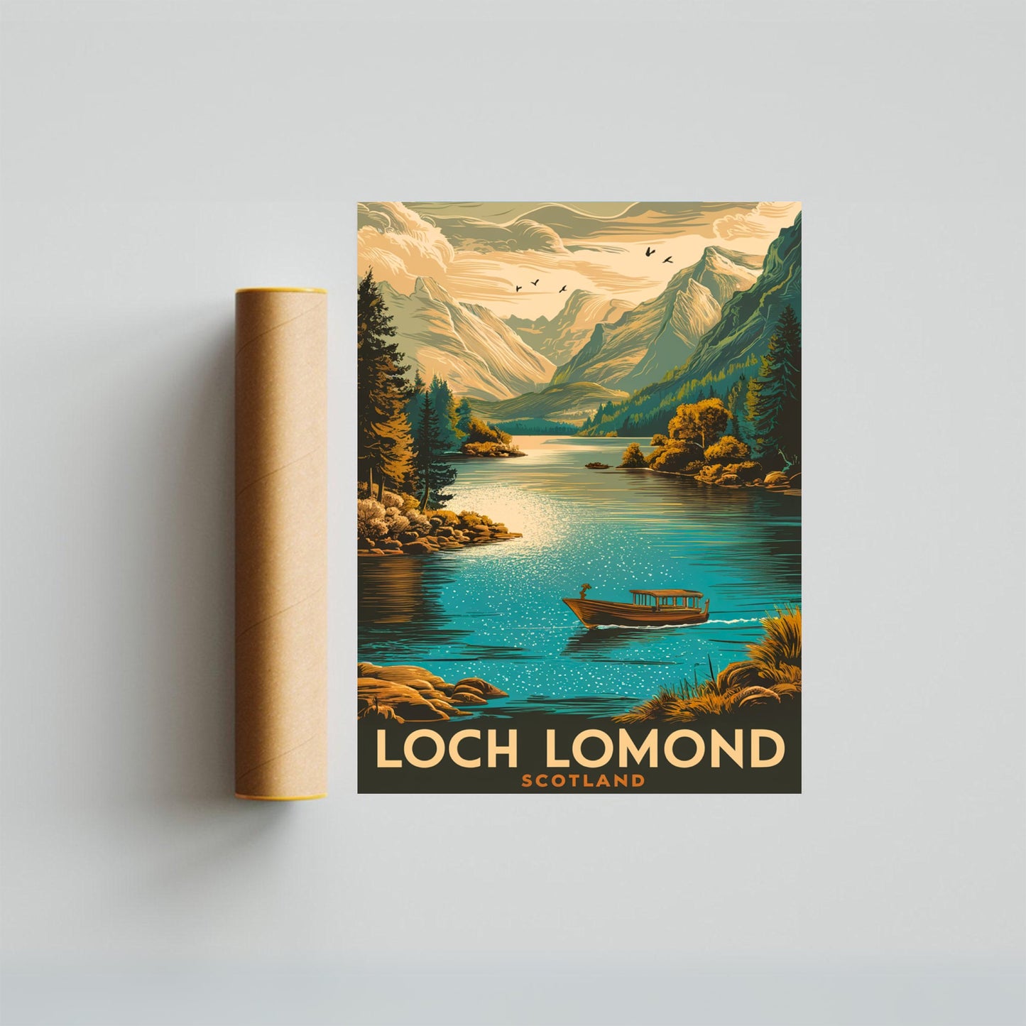 Loch Lomond Vintage Travel Poster