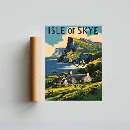 Isle of Skye Vintage Travel Poster - Timeless Scottish Beauty