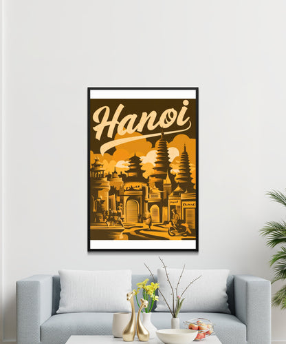 Hanoi Vintage Travel Poster - Beautiful Views