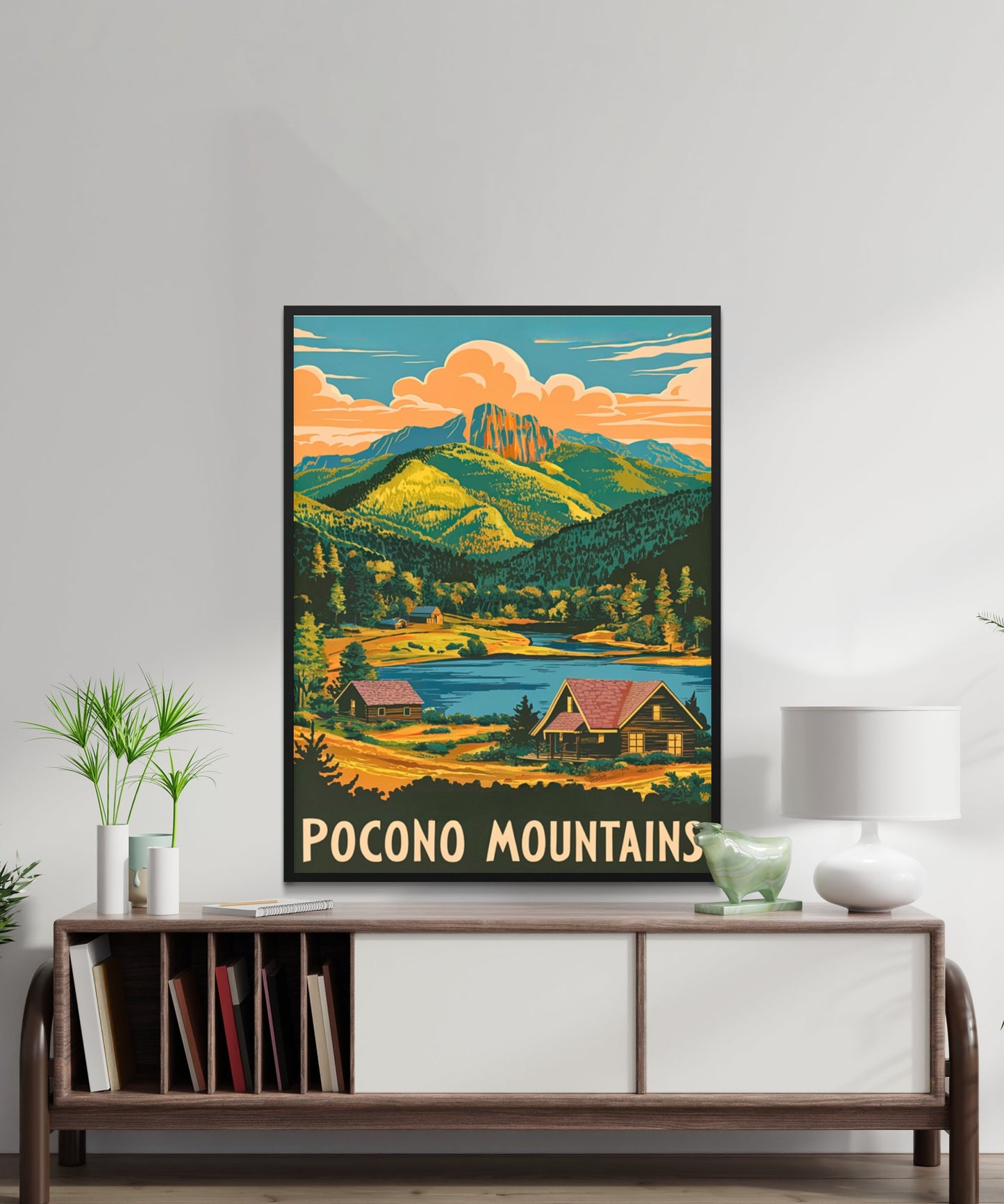 Pocono Mountains Vintage Travel Poster - Scenic Beauty