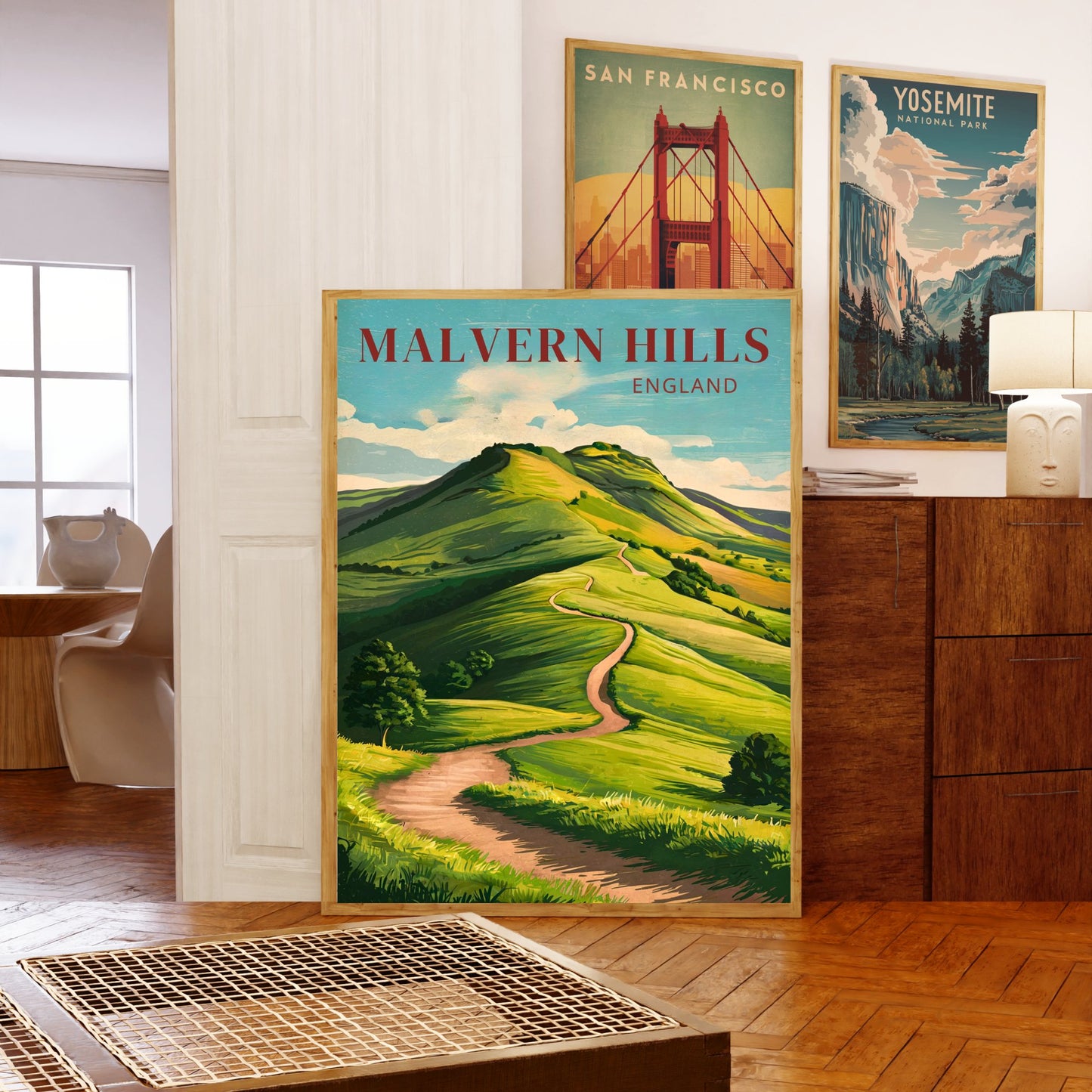 Malvern Hills Vintage Travel Poster