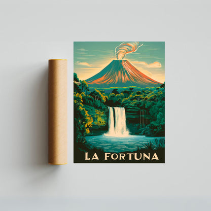 La Fortuna Vintage Travel Poster