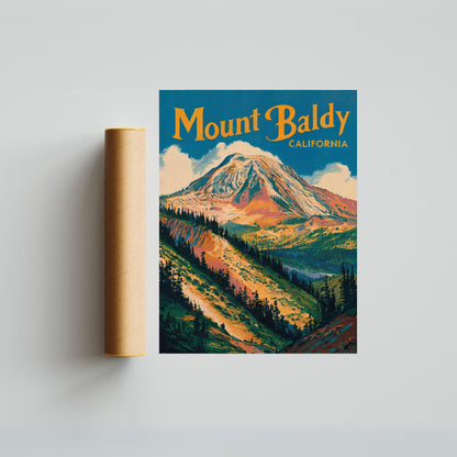 Mount Baldy Vintage Travel Poster