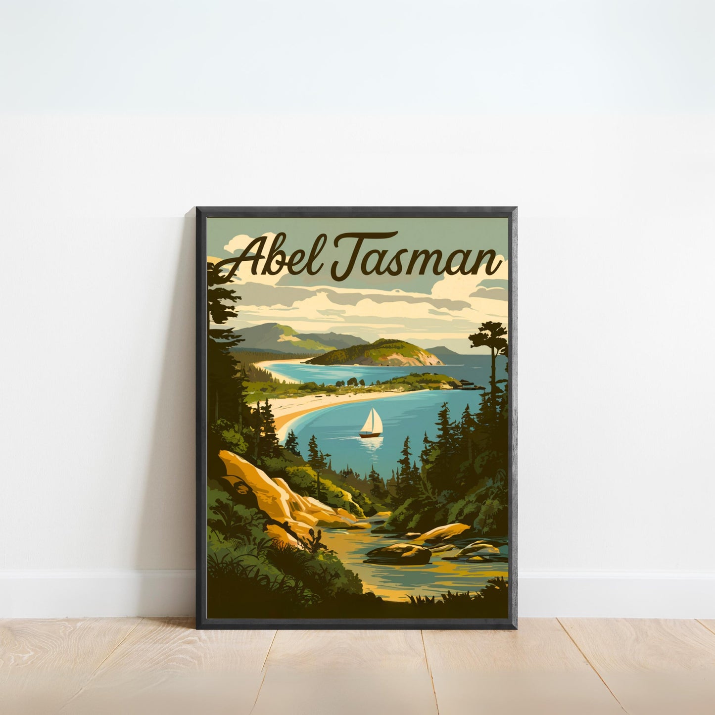 Abel Tasman Park  Vintage Travel Poster - Scenic Trails