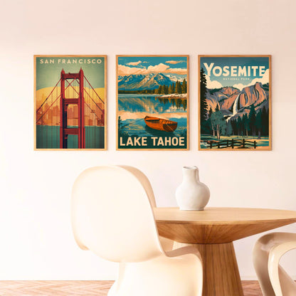 Lake Tahoe Vintage Travel Poster