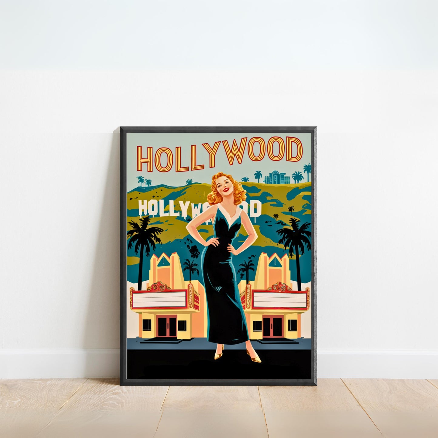 Hollywood Vintage Travel Poster