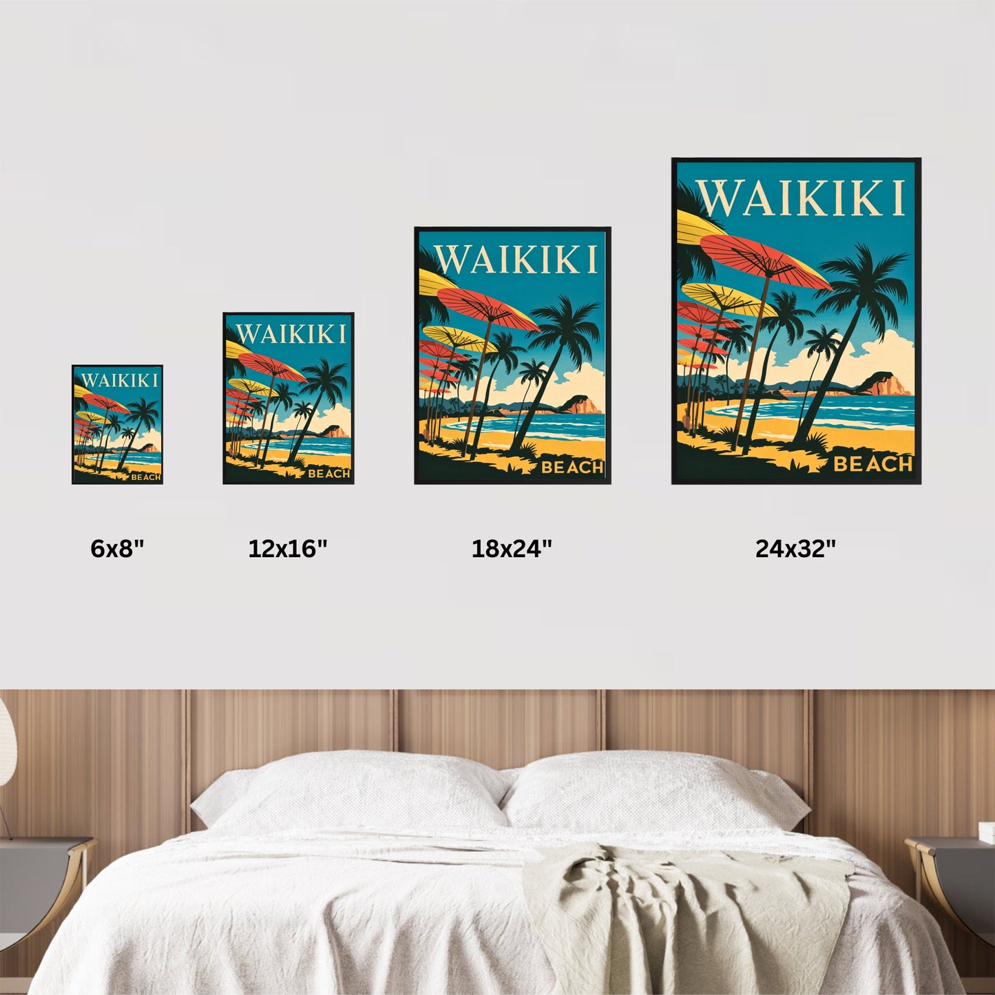 Waikiki Vintage Travel Poster  - Timeless Hawaiian Paradise