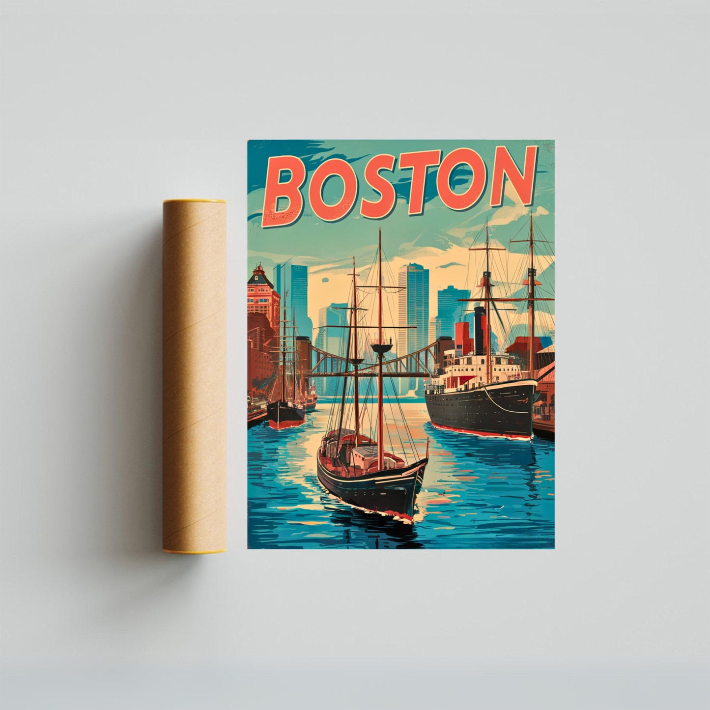 Boston Vintage Travel Poster - Colonial Heritage