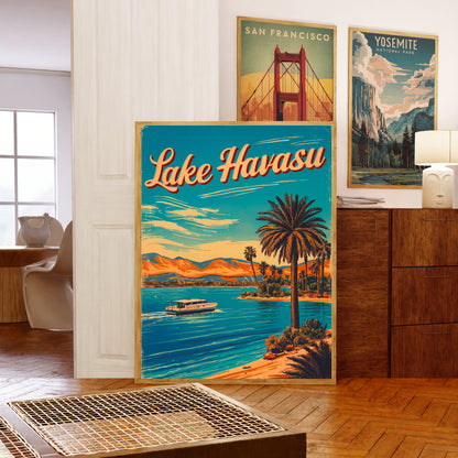 Lake Havasu Vintage Travel Poster - Boating Paradise