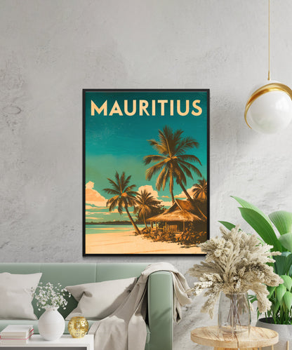 Mauritius Vintage Travel Poster - Tropical Island