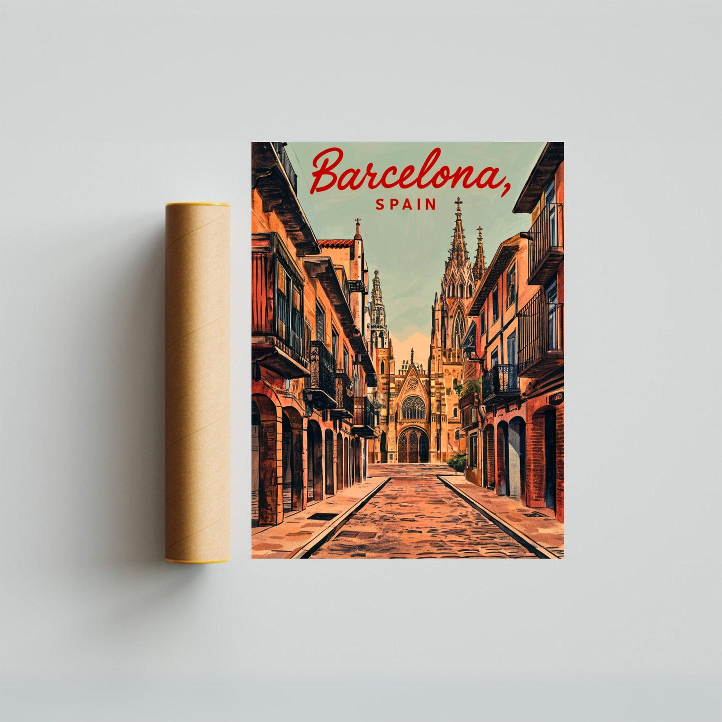 Barcelona Vintage Travel Poster