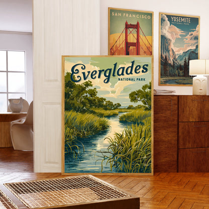 Everglades Vintage Travel Poster - Nature's River of Grass