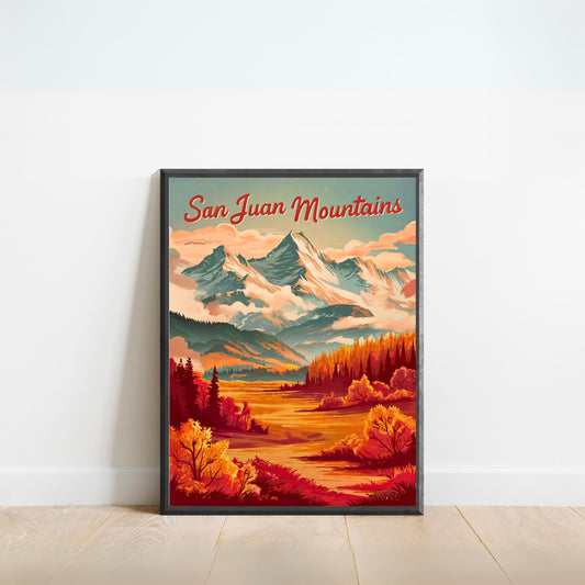 San Juan Mountains Vintage Travel Poster - Colorado Mountains