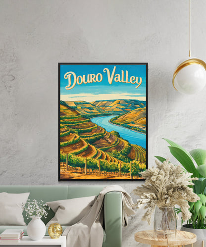 Douro Valley  Vintage Travel Poster - Portugal's Scenic Wine Route