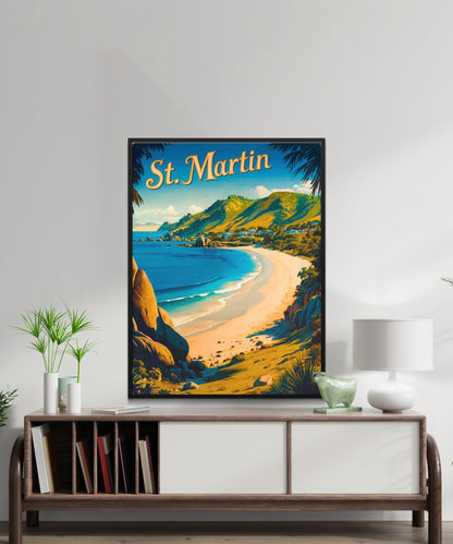 Saint Martin Vintage Travel Poster