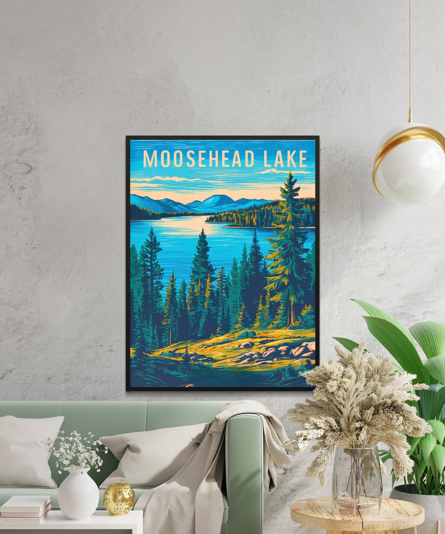 Moosehead Lake Vintage Travel Poster - Majestic Moose