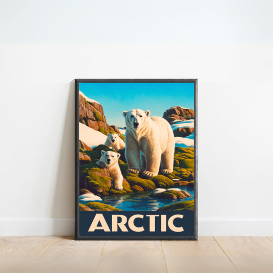 Arctic Vintage Travel Poster