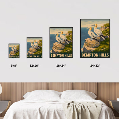 Bempton Cliffs Vintage Travel Poster - Seabird Sanctuary