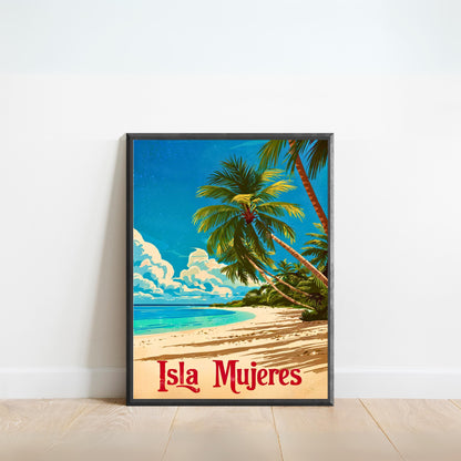 Isla Mujeres Vintage Travel Poster