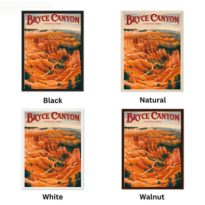 Bryce Canyon Vintage Travel Poster- Hoodoos and Scenic Vistas