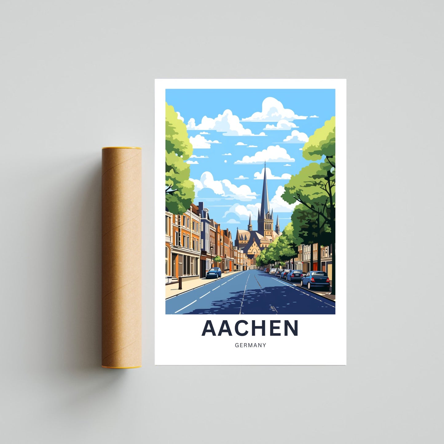 Aachen City Travel Poster