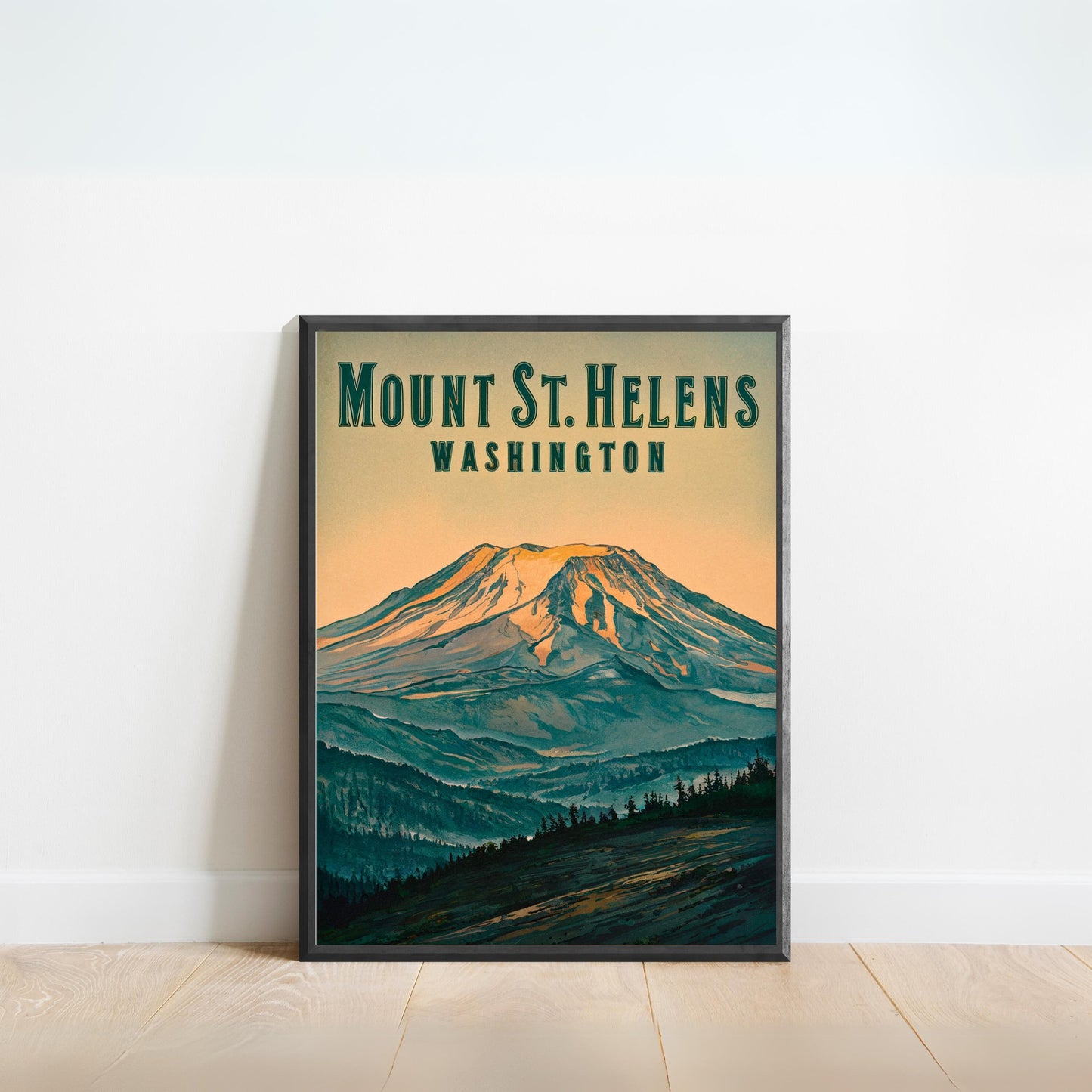 Mount St. Helens of China Vintage Travel Poster - Timeless Volcanic Majesty