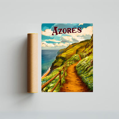 Azores Vintage Travel Poster