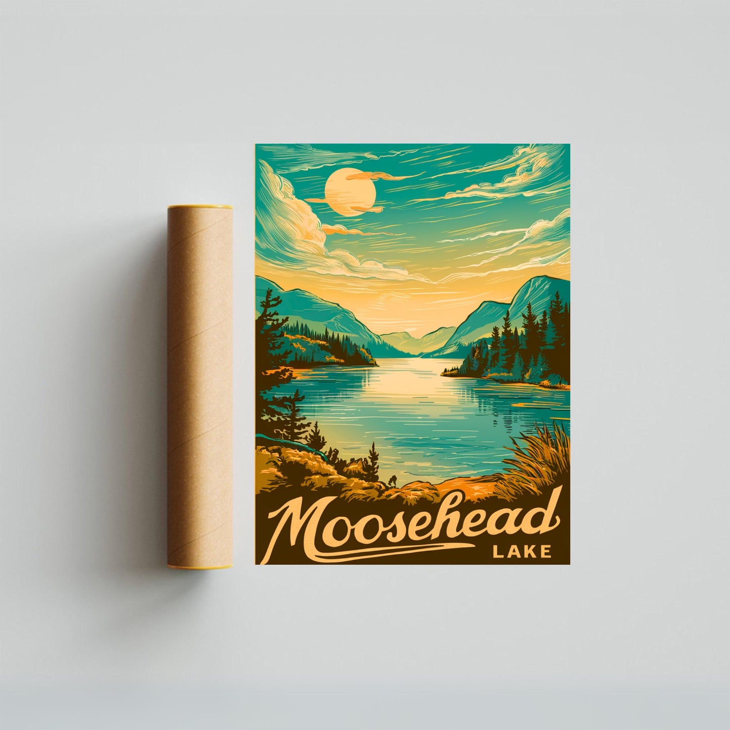 Moosehead Lake Vintage Travel Poster - Boating Paradise