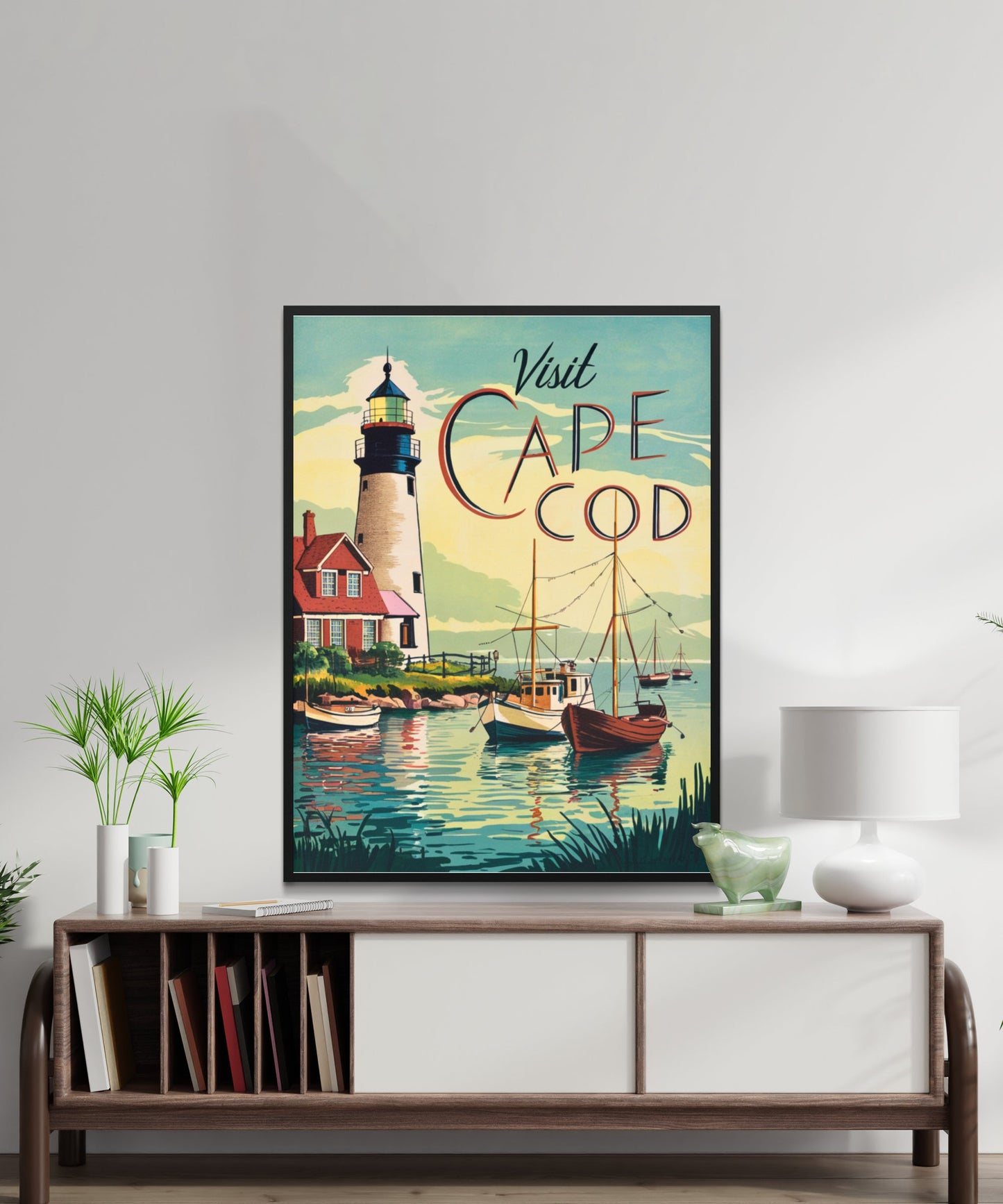 Cape Cod Vintage Travel Poster - Beachfront Beauty