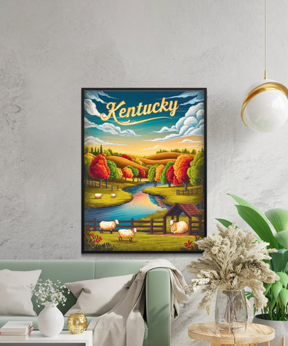 Kentucky Vintage Travel Poster - Scenic Landscapes