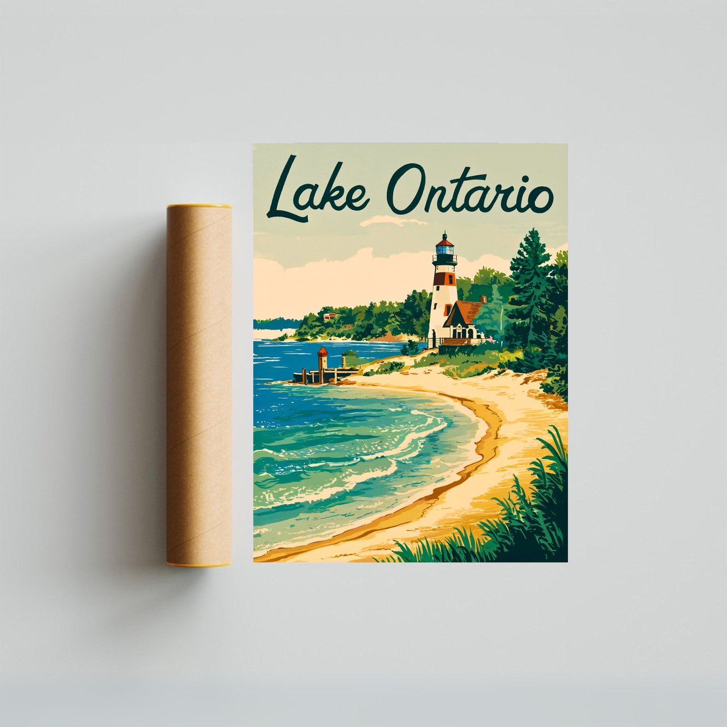 Lake Ontario Vintage Travel Poster - Timeless Great Lakes Majesty