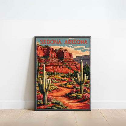 Sedona Vintage Travel Poster - Desert Oasis