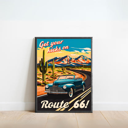 Route 66  Vintage Travel Poster - Main Street of America