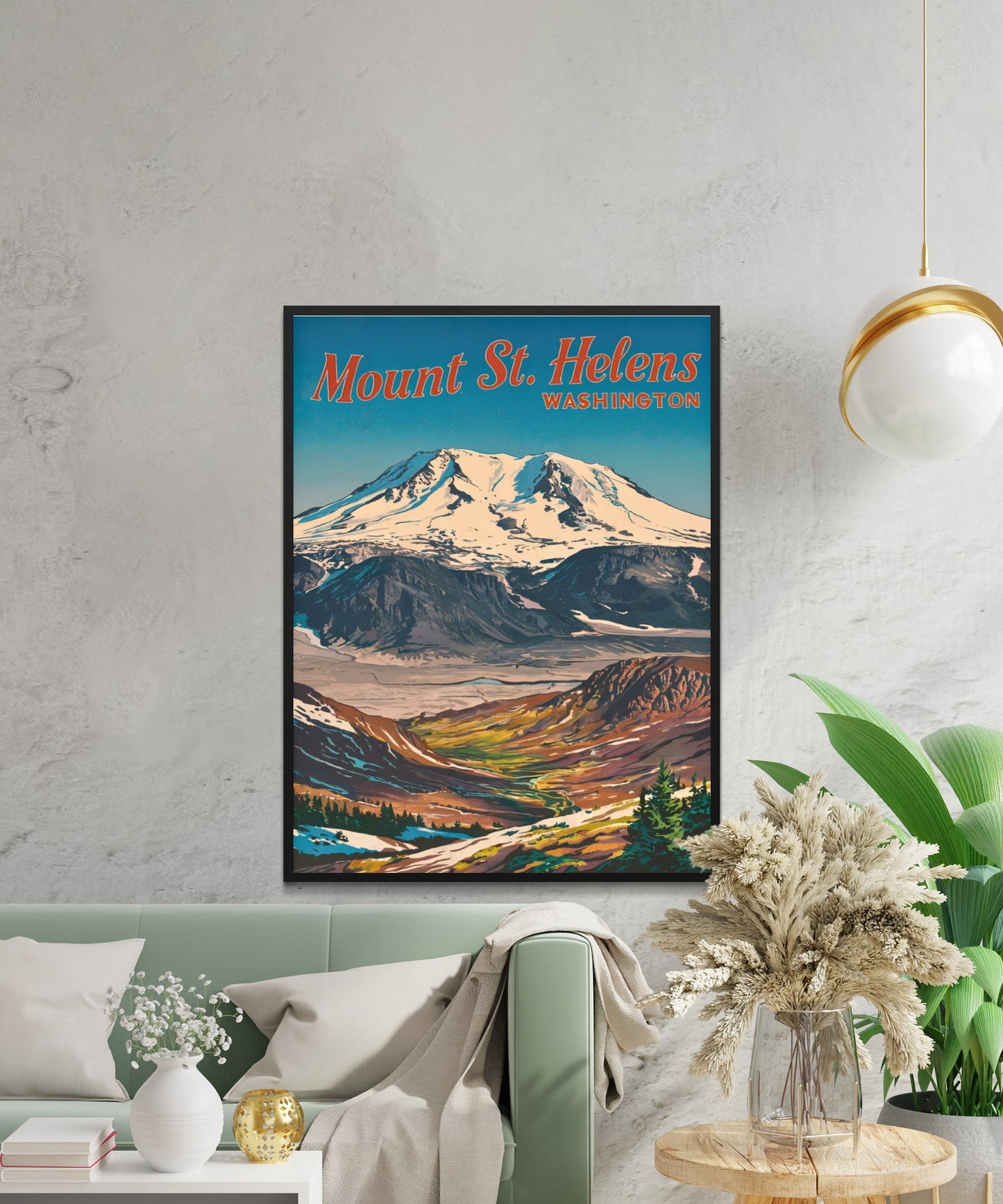 Mount St. Helens of China Vintage Travel Poster