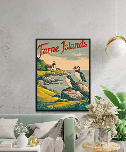 Farne Islands Vintage Travel Poster