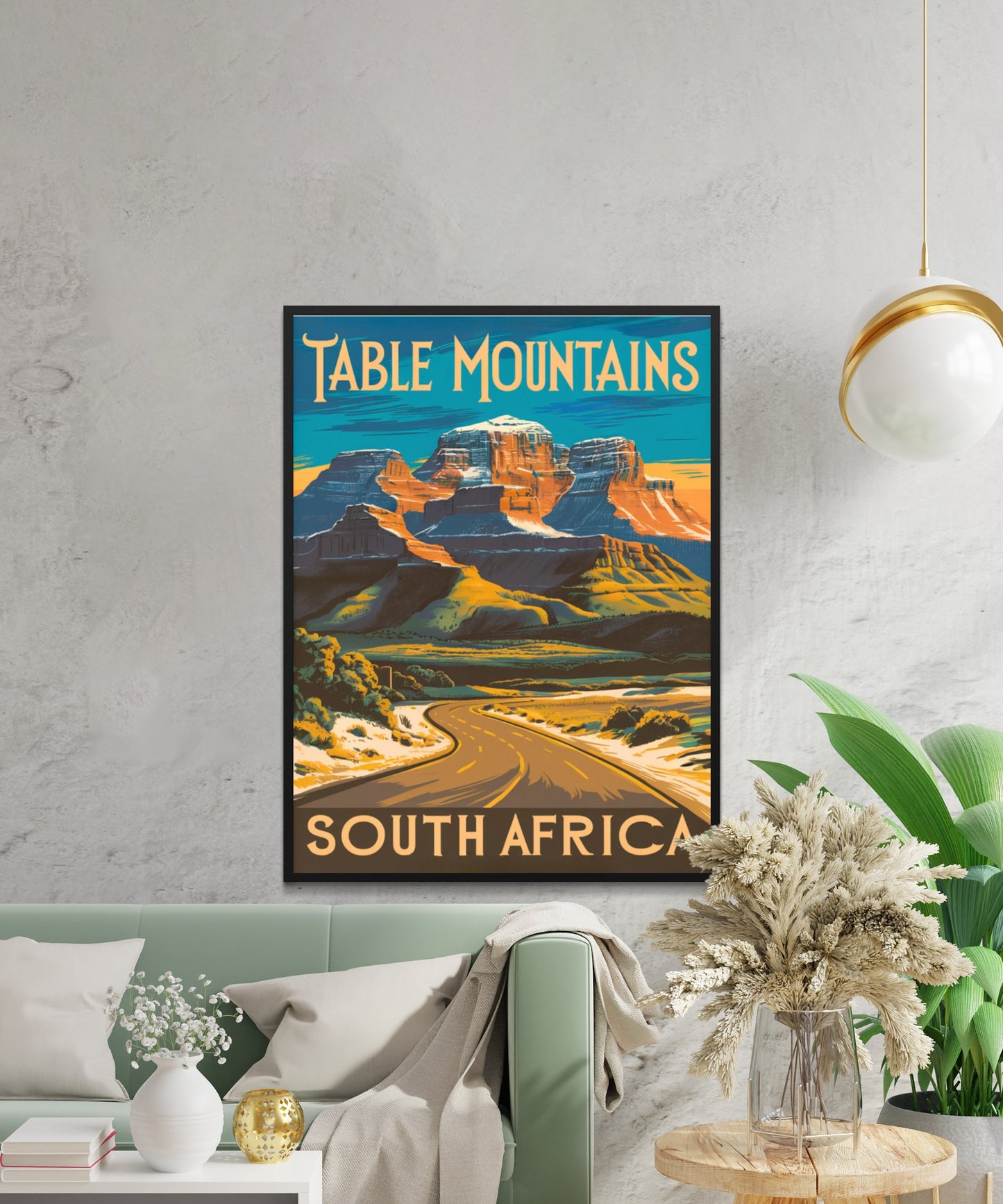 Table Mountain Vintage Travel Poster