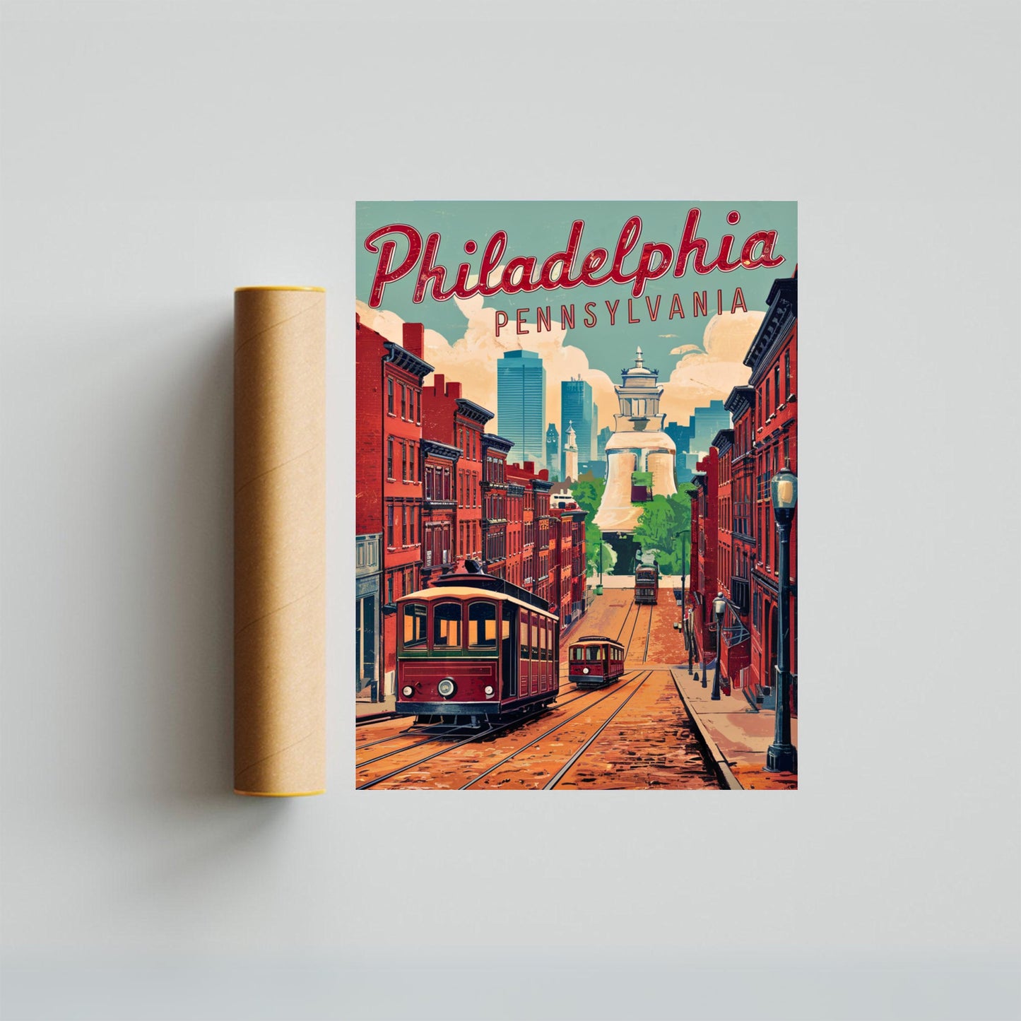 Philadelphia Vintage Travel Poster