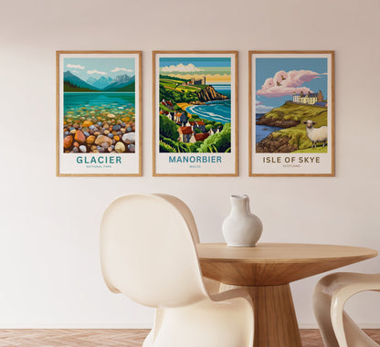 Manorbier Travel Poster