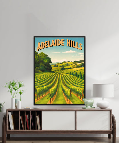 Adelaide Hills Vintage Travel Poster