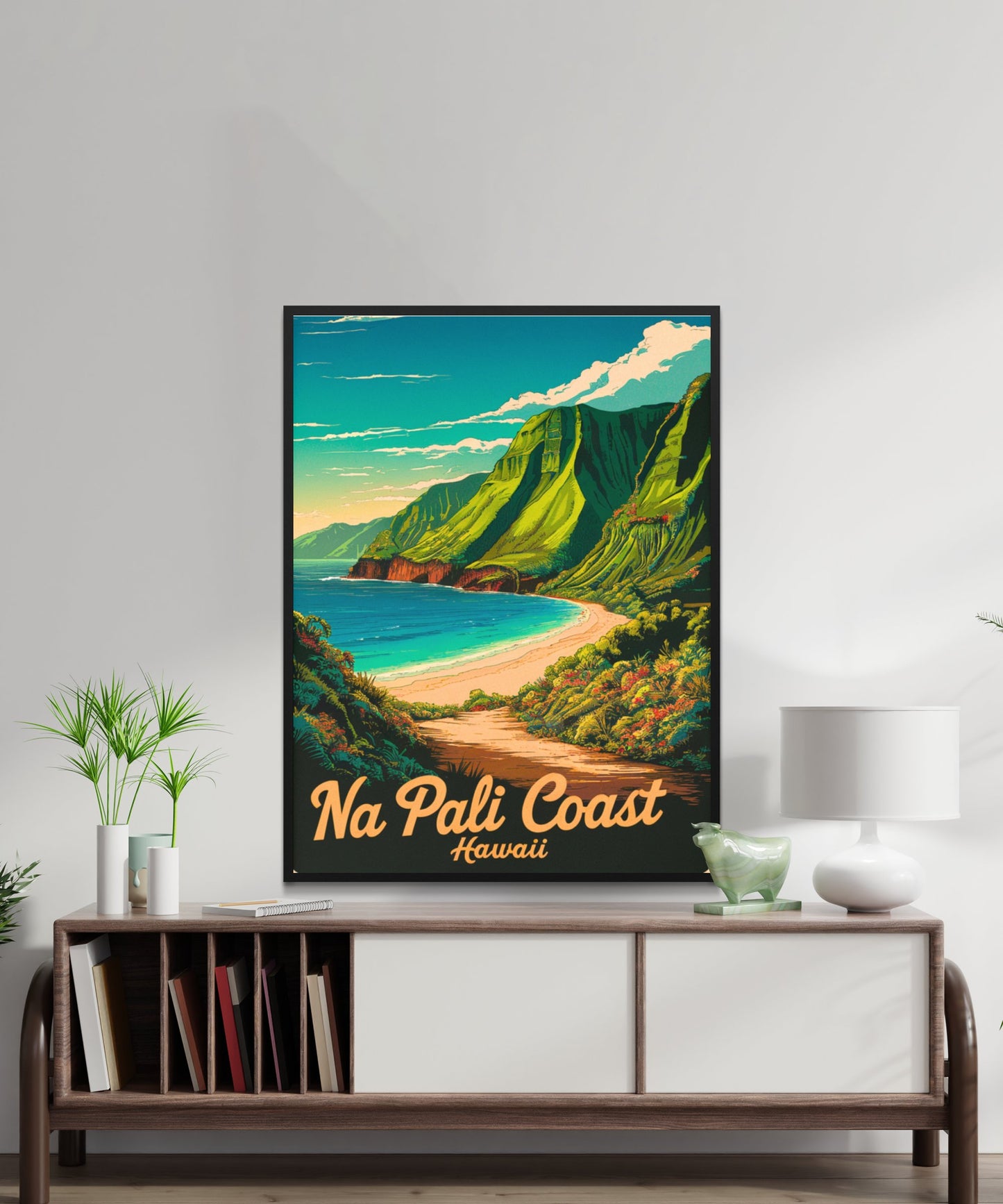 Na Pali Coast Vintage Travel Poster - Romantic Getaway