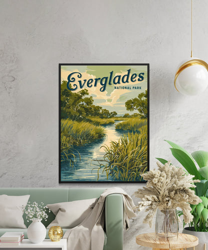 Everglades Vintage Travel Poster - Nature's River of Grass