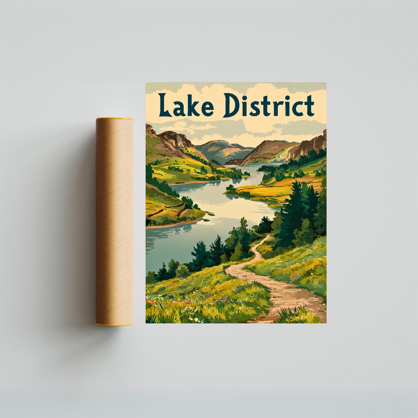 Lake District Vintage Travel Poster - Timeless English Tranquility