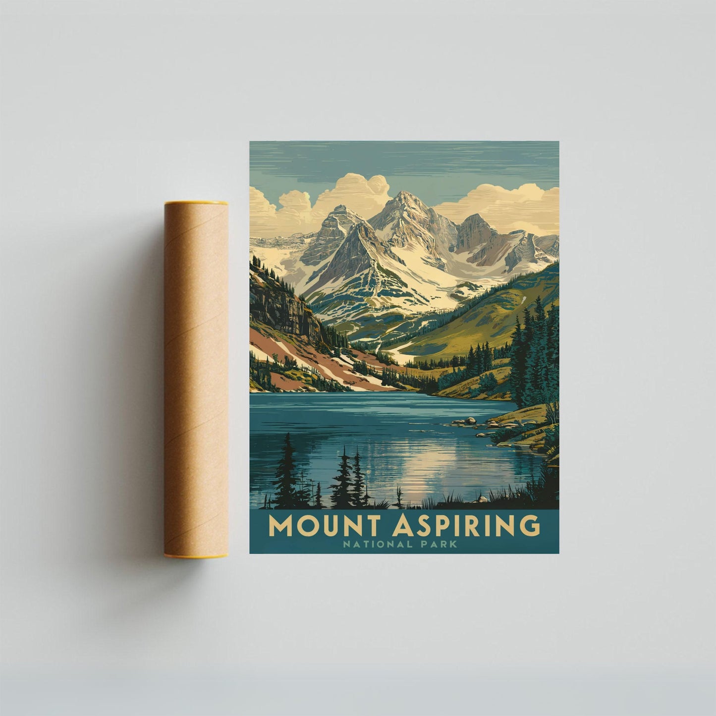 Mount Aspiring Vintage Travel Poster - Timeless New Zealand Splendor