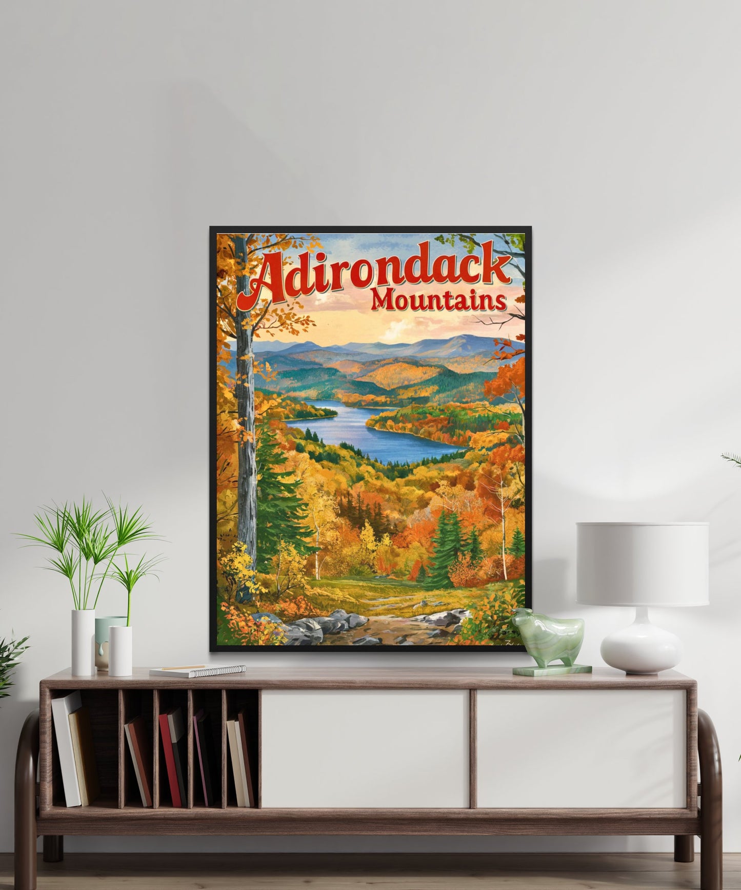 Adirondack Mountains Vintage Travel Poster