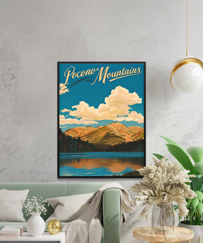 Pocono Mountains Vintage Travel Poster - Mountain Escape