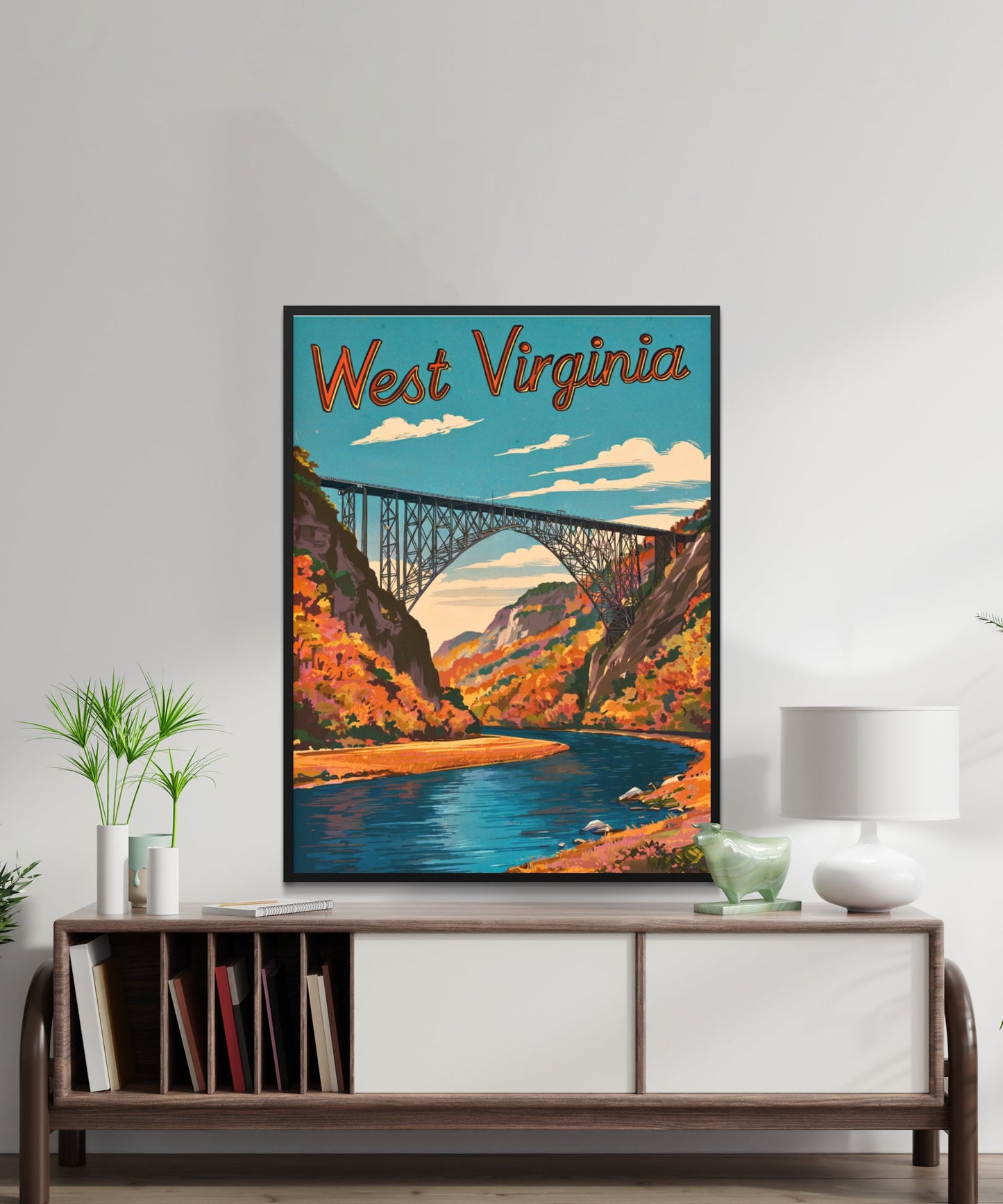 West Virginia Vintage Travel Poster - Heart of the Mountain State