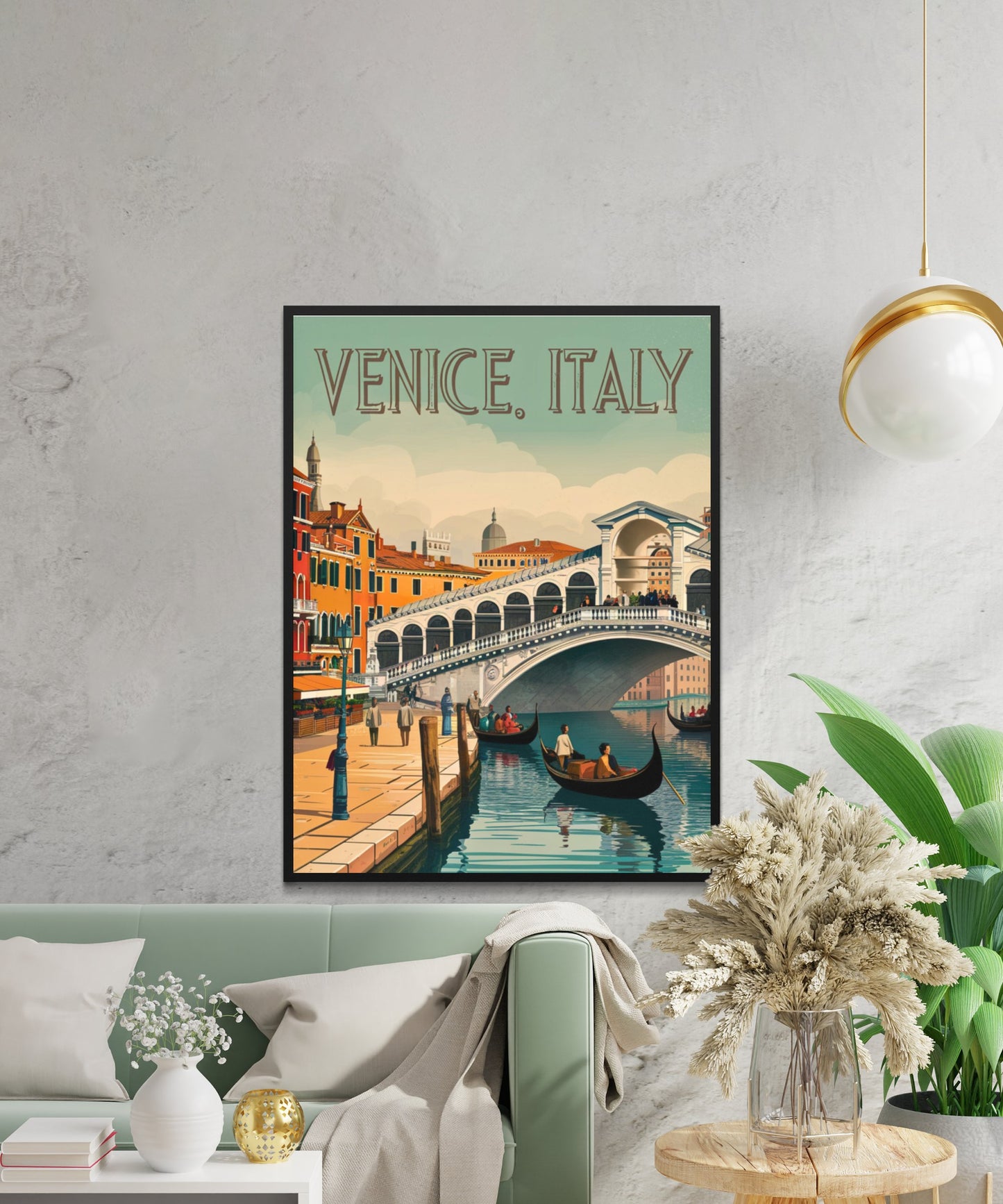 Venice Vintage Travel Poster -  Journey Through Canals